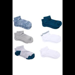 Copper Life 6-pack Bamboo Compression Ankle Socks Coastal Sea